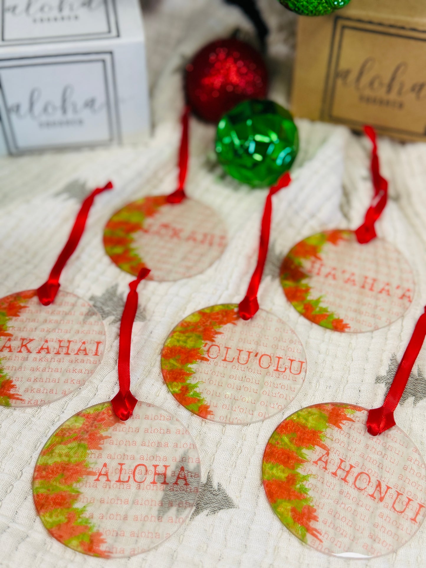 A Little A.L.O.H.A. Christmas Ornament Set
