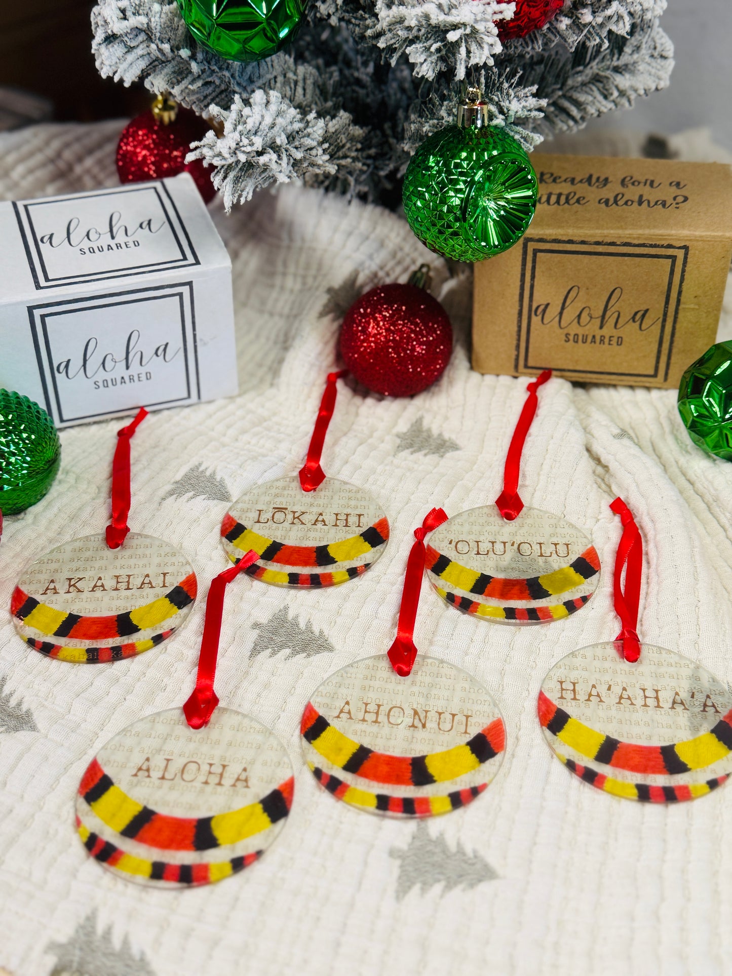 A Little A.L.O.H.A. Christmas Ornament Set