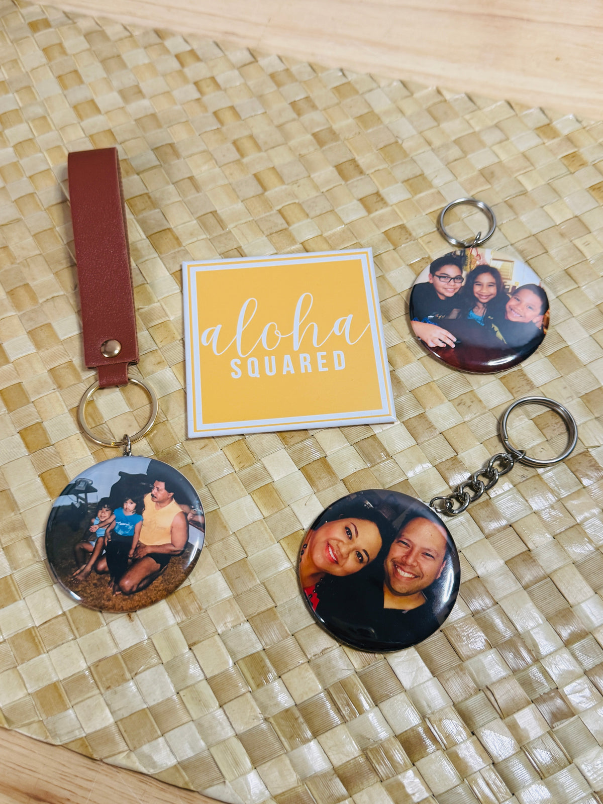 Custom 2.25" Round Photo Keychain - Chain Style